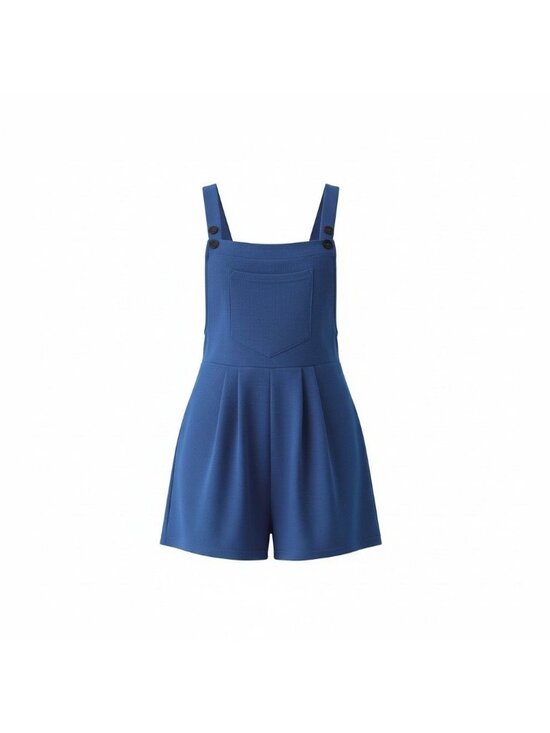 HALARA Pants - Halara Waffle Short Overalls S Blue Adjustable Straps Stretch Pockets